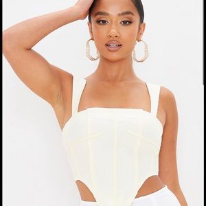 Cream Cut Out Hem Corset
